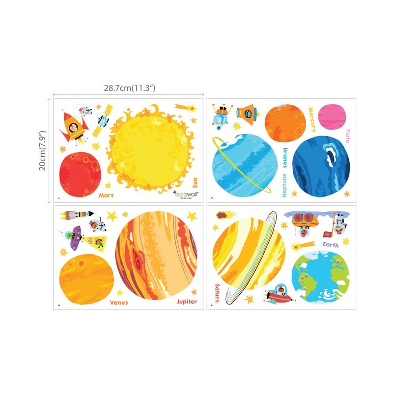 DECOWALL DS-8017 Planets and Space Kids Wall Stickers Wall Decals Peel and Stick Removable Wall Stickers for Kids Nursery Bedroom Living Room (Small) d?cor - Image 5